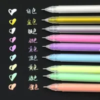 9Pcs/set 0.6mm White Gold Silver Ink Color Photo Album Gel Pen Stationery Office Cute Scrapbooking Large Capacity Pen for Kids