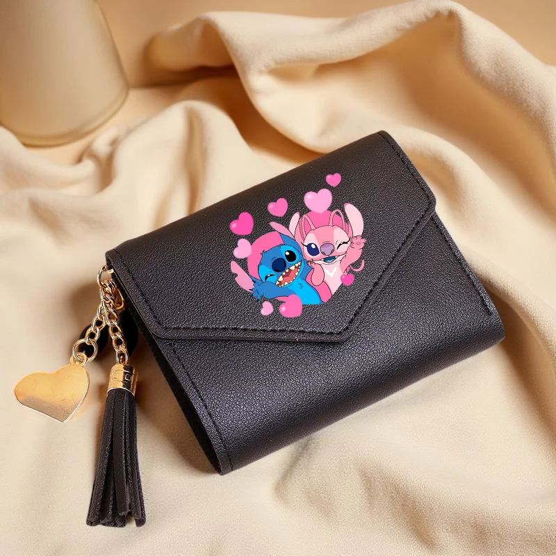 

1 шт., короткий кошелек с рисунком из мультфильма, кошелек для монет, чехол для карт, милый кулон с кисточкой, декор, кошелек из искусственной кожи, многофункциональный кошелек