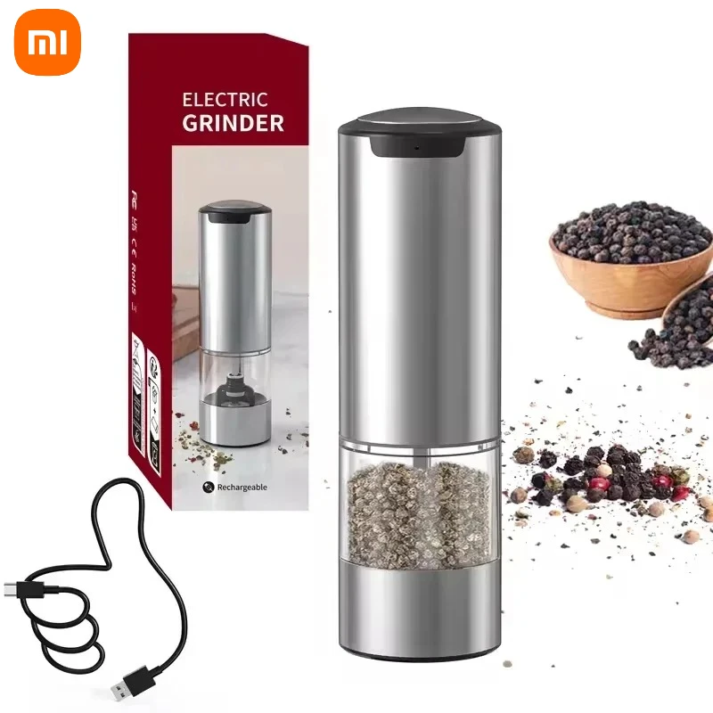 

Xiaomi Automatic Pepper Grinder Salt And Pepper Grinder USB Rechargeable Adjustable Coarseness Spice Mill With LED Set with Base