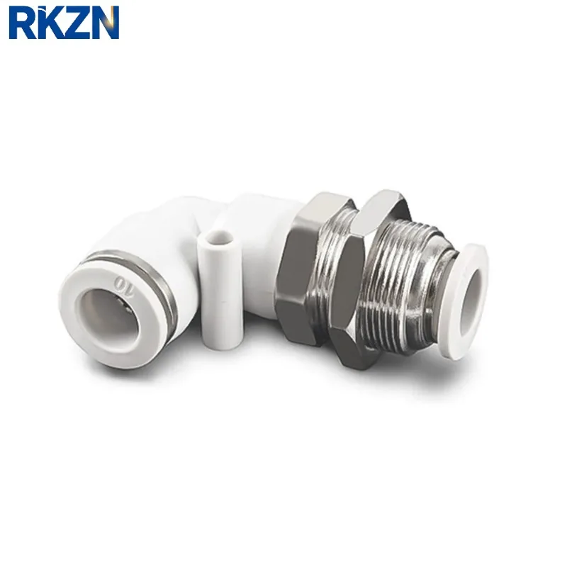 PLM pneumatic quick connector L-shaped elbow 4 6 8 10 12MM hose white air connector copper baffle diaphragm connector