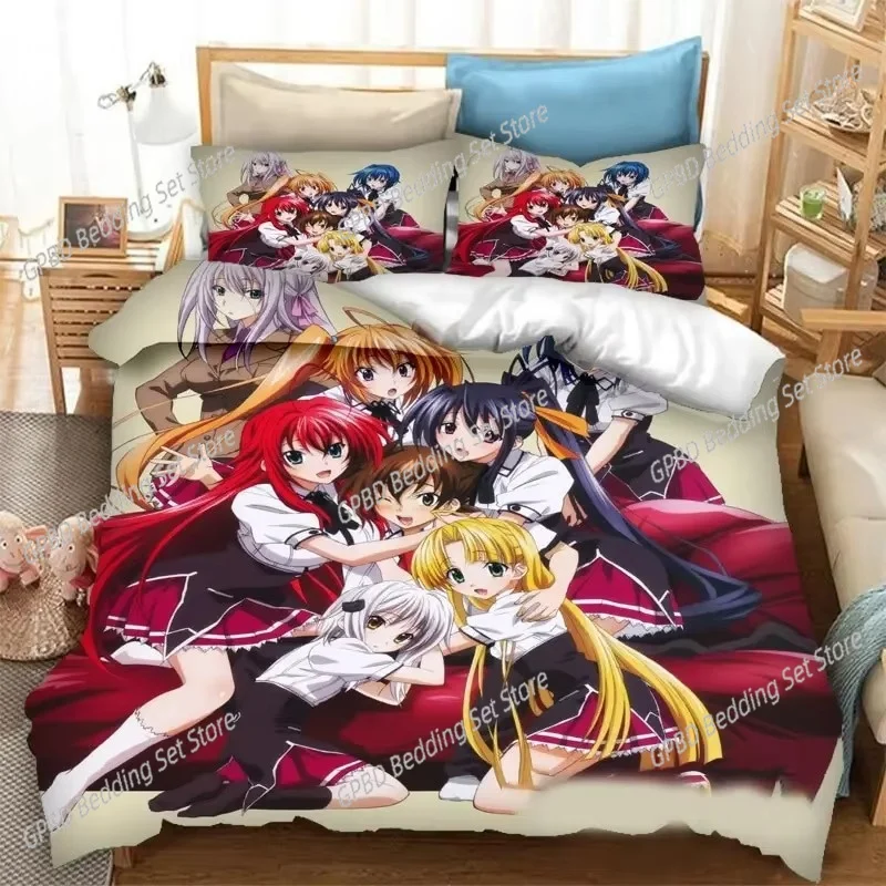 

Anime High School DxD 3D Bedding Set Duvet Cover Pillowcases Single Twin Full Queen King Size Home Decor Quilt Boys Gift
