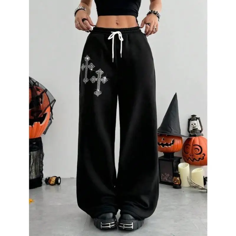 

Women's Loose Wide Leg Pants Dstring Waist K Sle New Arrival Cross-Border Faion plus Size Retro Ciwalk Suitable