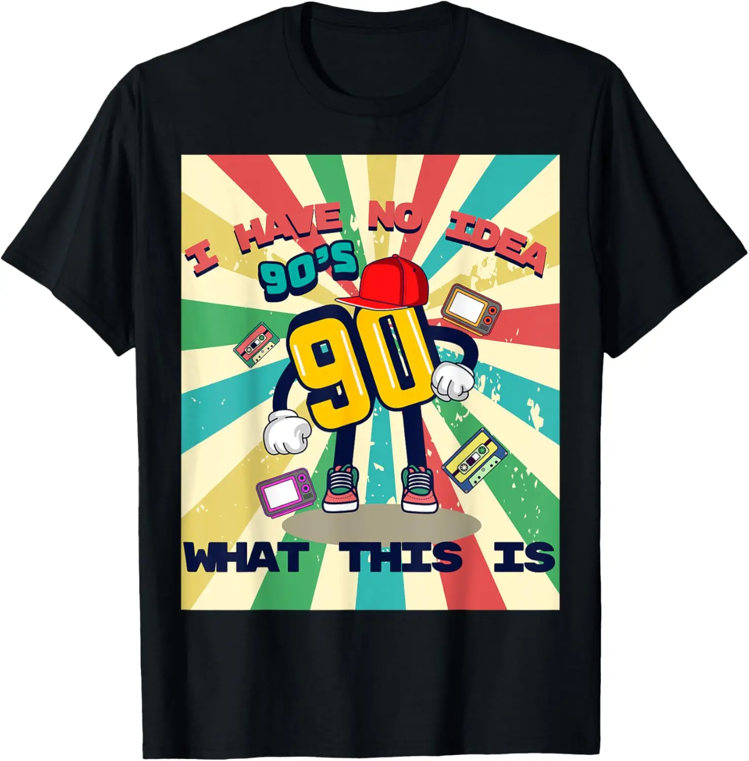 Nostalgic 90s Retro Vibes T-Shirt | Fun Vintage Graphic Tee T-Shirt