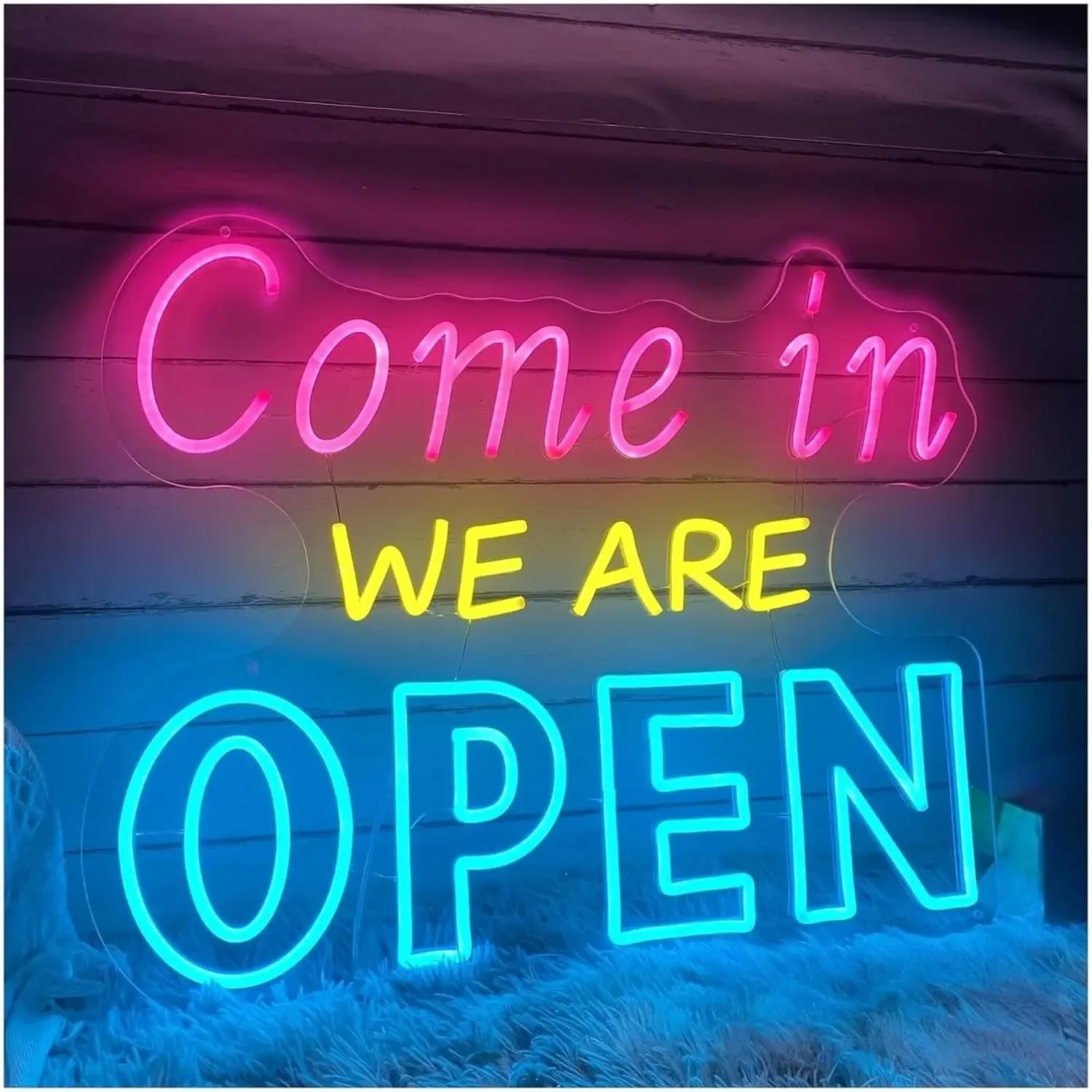 Come In We Are Open Neon Sign LED Wall Light,USB Business Shop Window Neon Lamp,Christmas Gift Restaurant Salon Cafe Store Decor
