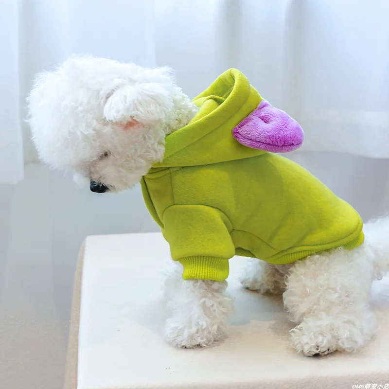 1PC Pet Clothes Cat Autumn/Winter Thickened Little Monster Green Coat Hooded Suitable for Small and Medium Dogs