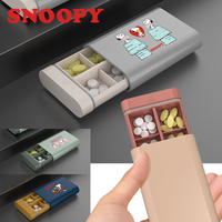 Snoopy Pill Medicine Box Weekly Cute Portable Travel Drug Vitamins Tablet Storage Container Dispenser Anime Lattice Pill Case