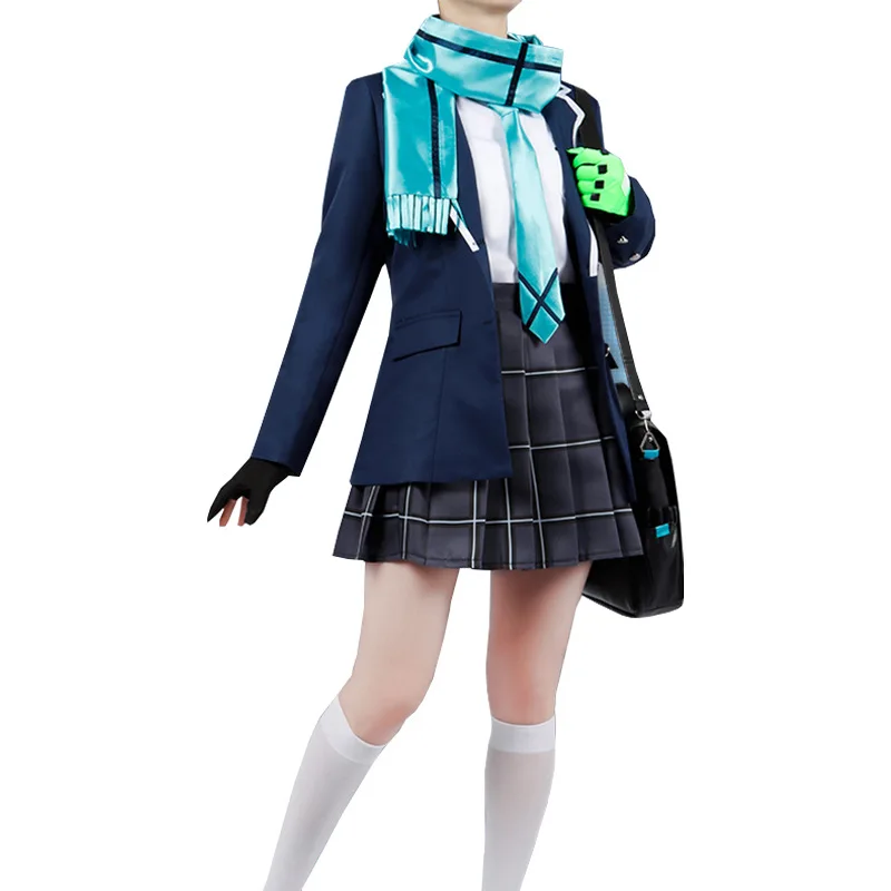 Blue Archive Sunaokami Shiroko Cosplay Costume Wig Ears Scarf The Animation Full Set JK Skirt School Uniform Halloween Party