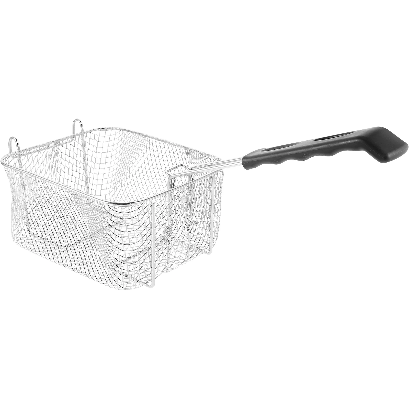 

Stainless Steel Deep Fry Basket Wire Mesh Strainer with Long Handle Frying Cooking Tool Food Presentation Tableware (Silver)