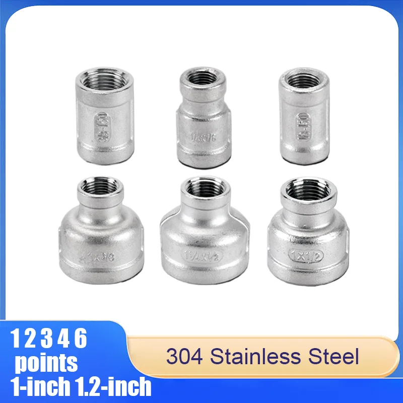 

304 Stainless Steel Double Female Thread Fitting 1 2 3 4 6 points 1-inch 1.2-inch