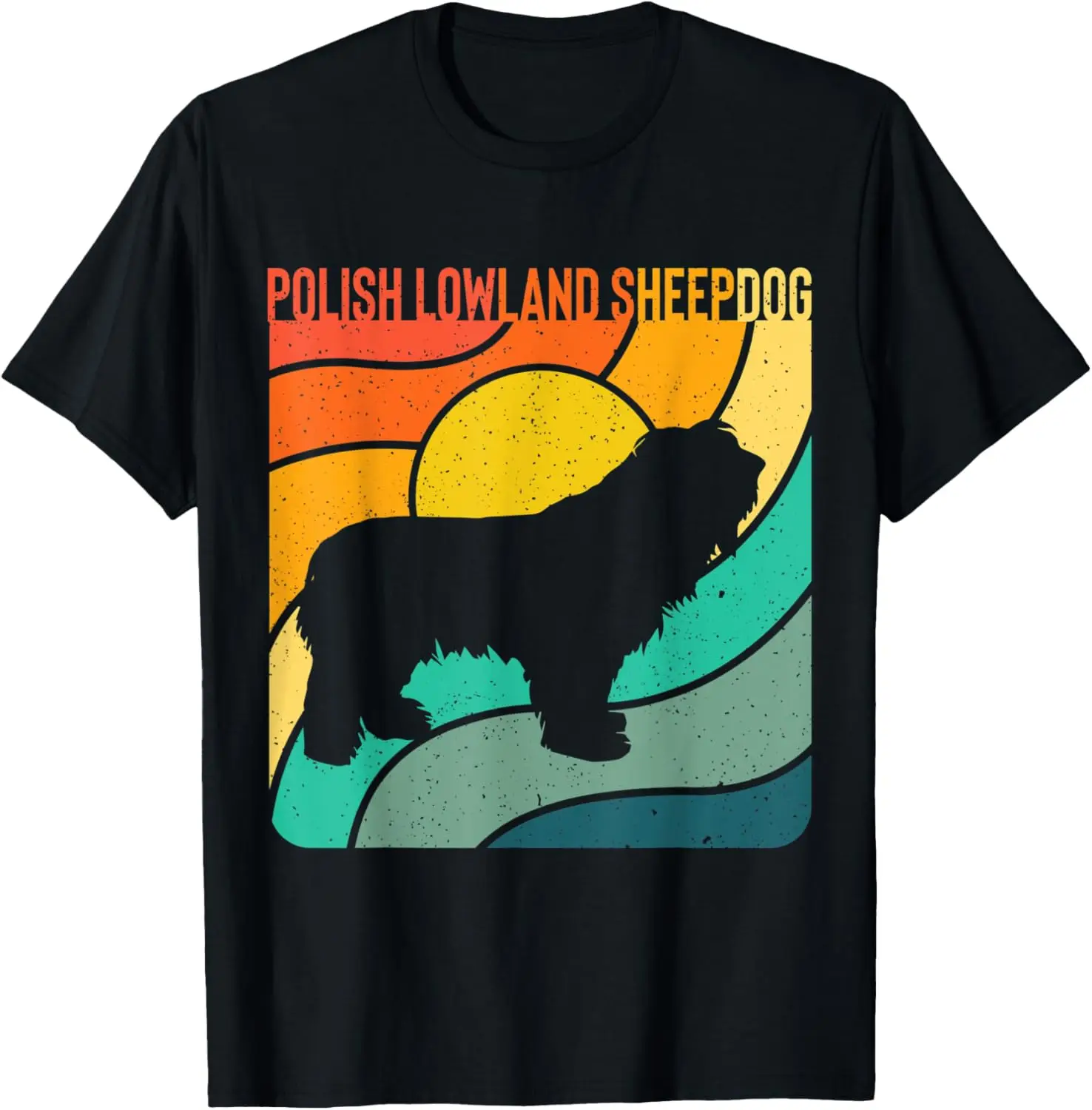 

Polish Lowland Sheepdog Vintage Retro Dog Mom Dad Gift T-Shirt