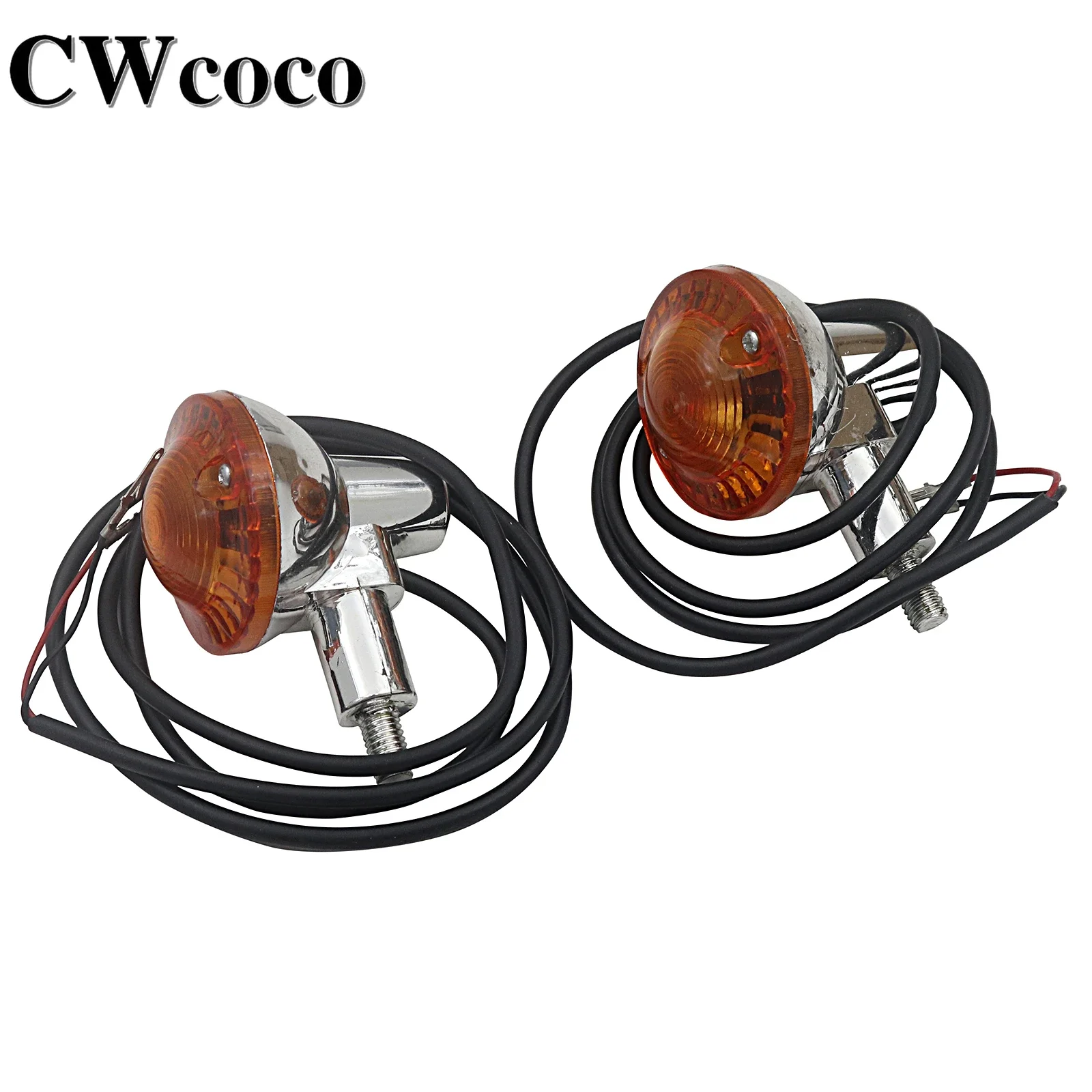 2 Pcs Electric Scooter Turn Signal Lights Indicator Blinkers Flasher Amber Light For Citycoco Electric Scooter Harley Scooter