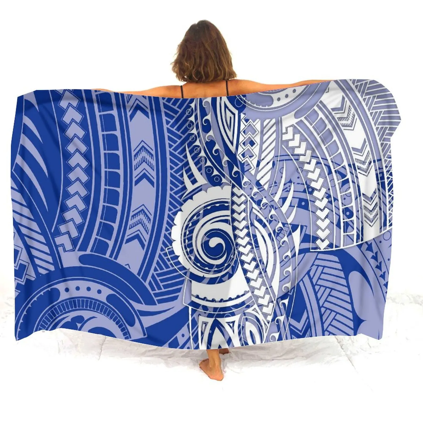 여성 비치 의류 수영복 여성 사롱 소프트 여성 비치 사롱 수영복 자켓 사롱 꽃 맞춤형 폴리네시아 사롱