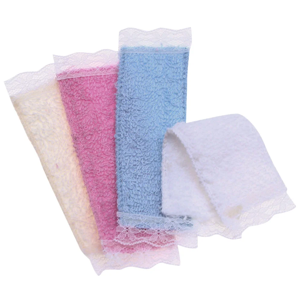 

4 Pcs House Towel Dollhouse Bath Toys Mini Supplies Adornment Props Miniature Towels Hand