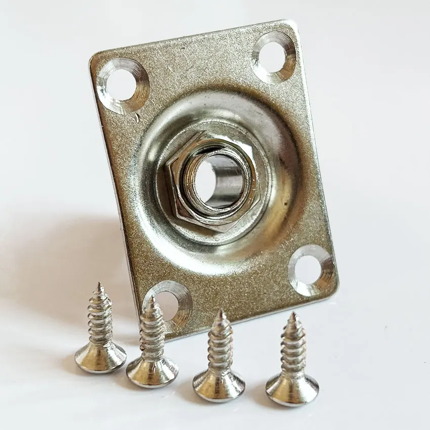 

Rectangle Style Plate Guitar Bass 1/4 Output Input Jack Socket for Electric Guitar Black Gold Chrome Gutiar Parts connector