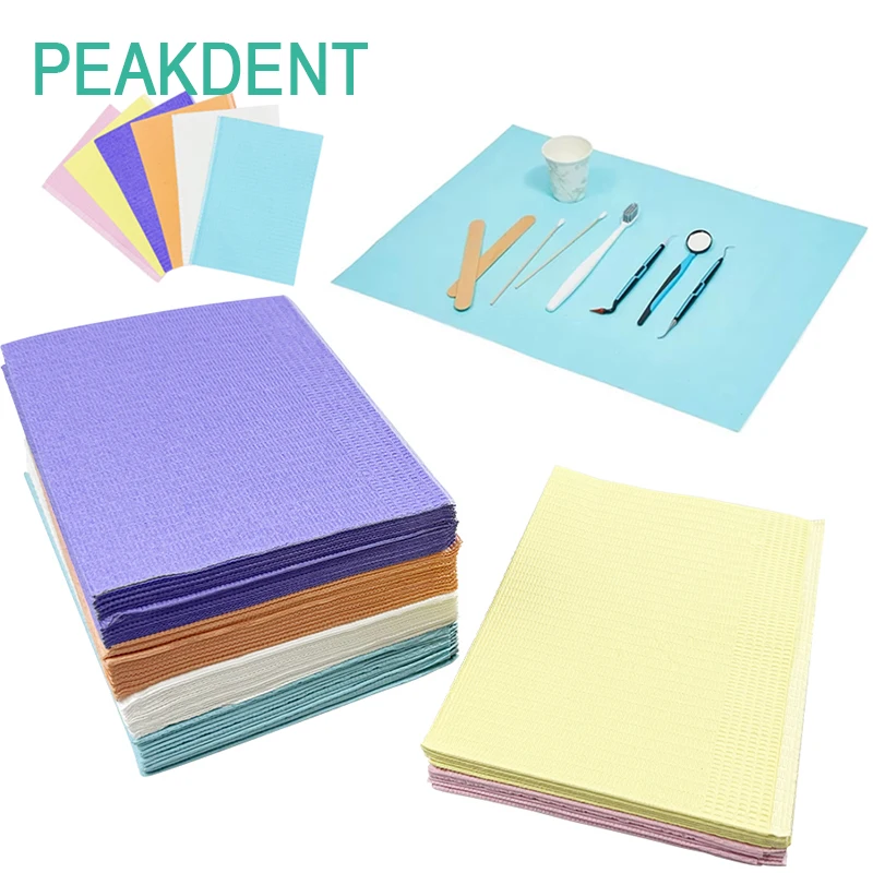 

100 шт., салфетки для гигиены полости рта, бумажные нагрудники для пациентов, одноразовые татуировки, чистящая подушечка, шарф, полотенце, медицинская защитная пленка, бумажный фартук