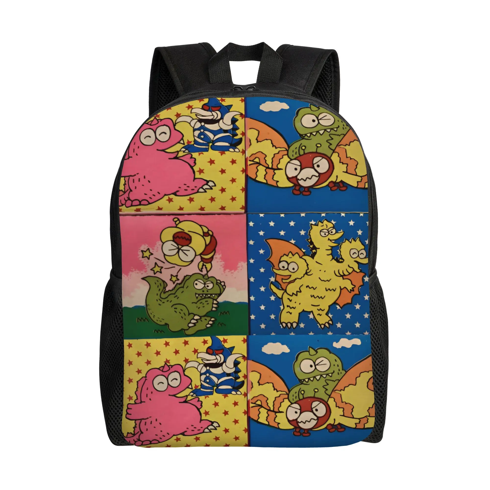 Chibi Monster Island Buddies Teenage Backpack Sports High School Business 80s Daypack for Men Women Laptop Computer Canvas Bags