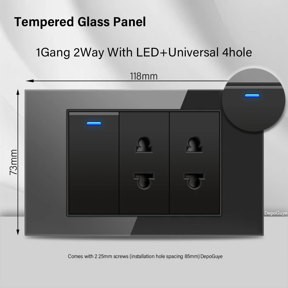 Variant: 1Gang LED 4hole
