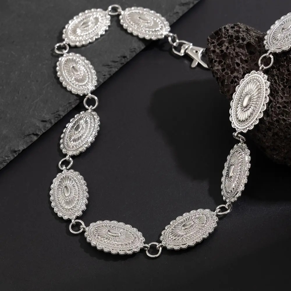 أزياء الجينز سلسلة جولة القرص الخصر سلسلة القوطية سبائك الزنك الشرير حزام سلسلة حقيبة سلسلة الخرز السراويل سلسلة الشارع