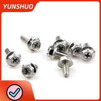 15pcs M4 M5 M6 Bolt Hex Phillips Cross Flange Head Phillips Bolts Screws Hexagon Cross Flange Bolt 304 Stainless Steel L=8-30m