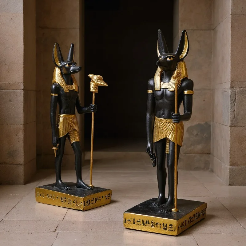 Artisanat en résine égyptienne Anubis, Dieu du chien, Décoration intérieure rétro, Souvenirs touristiques, Accessoires de luxe légers, Statues décoratives