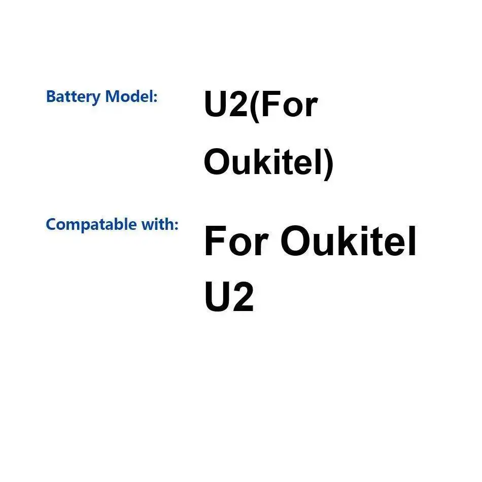 

For Oukitel U2 2050Mah Mobile Phone Battery High Performance Reliable Power Supply