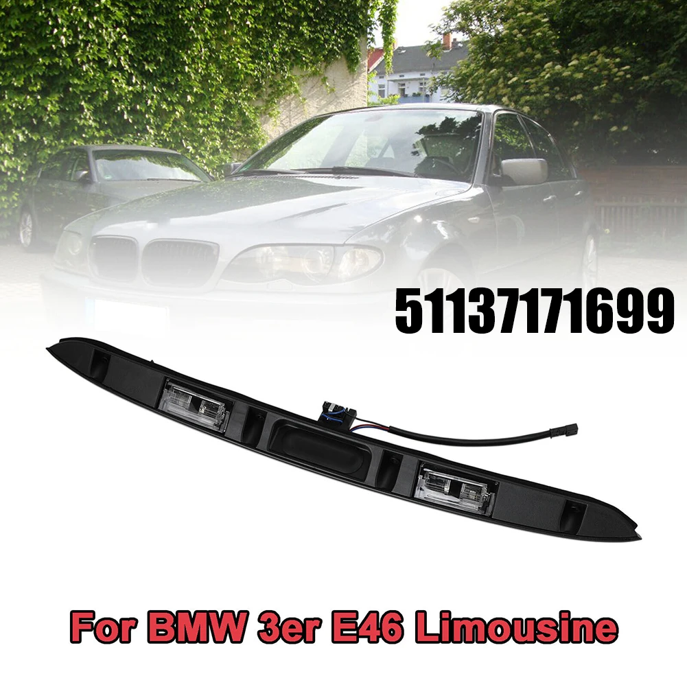 Car Trunk Lid Grip W/Key Button License Plate Light For BMW E46 325i 51137171699 Trunk Lid Grip With Key Button