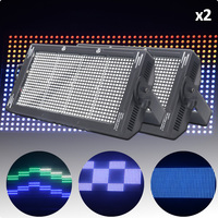 YUER 2PCS RGB 80 Segment Sound Activated Strobe Light 160W DMX512 Control 800PCS 5050 RGB LEDs Ideal for Concerts Parties Events