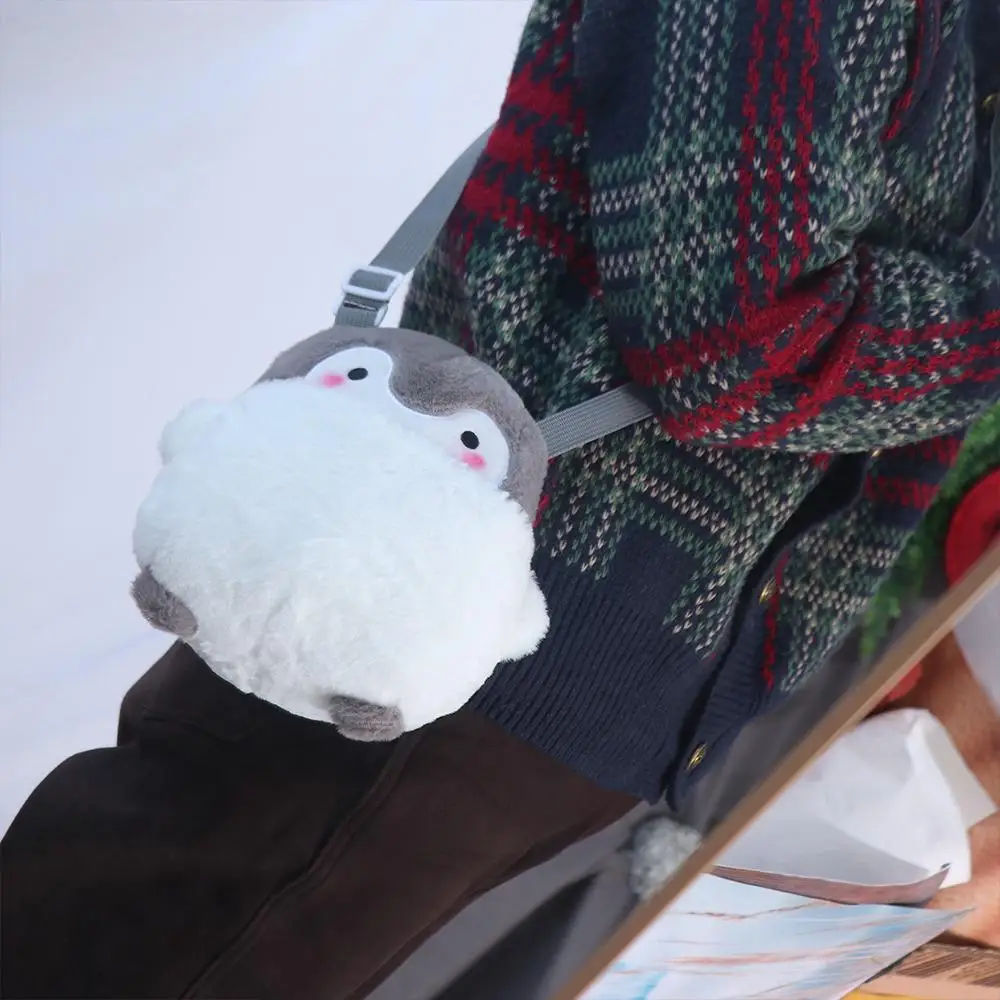 ตุ๊กตาน่ารักของเล่นเพนกวิน Messenger กระเป๋าแบบพกพากระเป๋าสตางค์ Plush ไหล่กระเป๋าเกาหลีสไตล์ตลก Crossbody กระเป๋าเด็ก