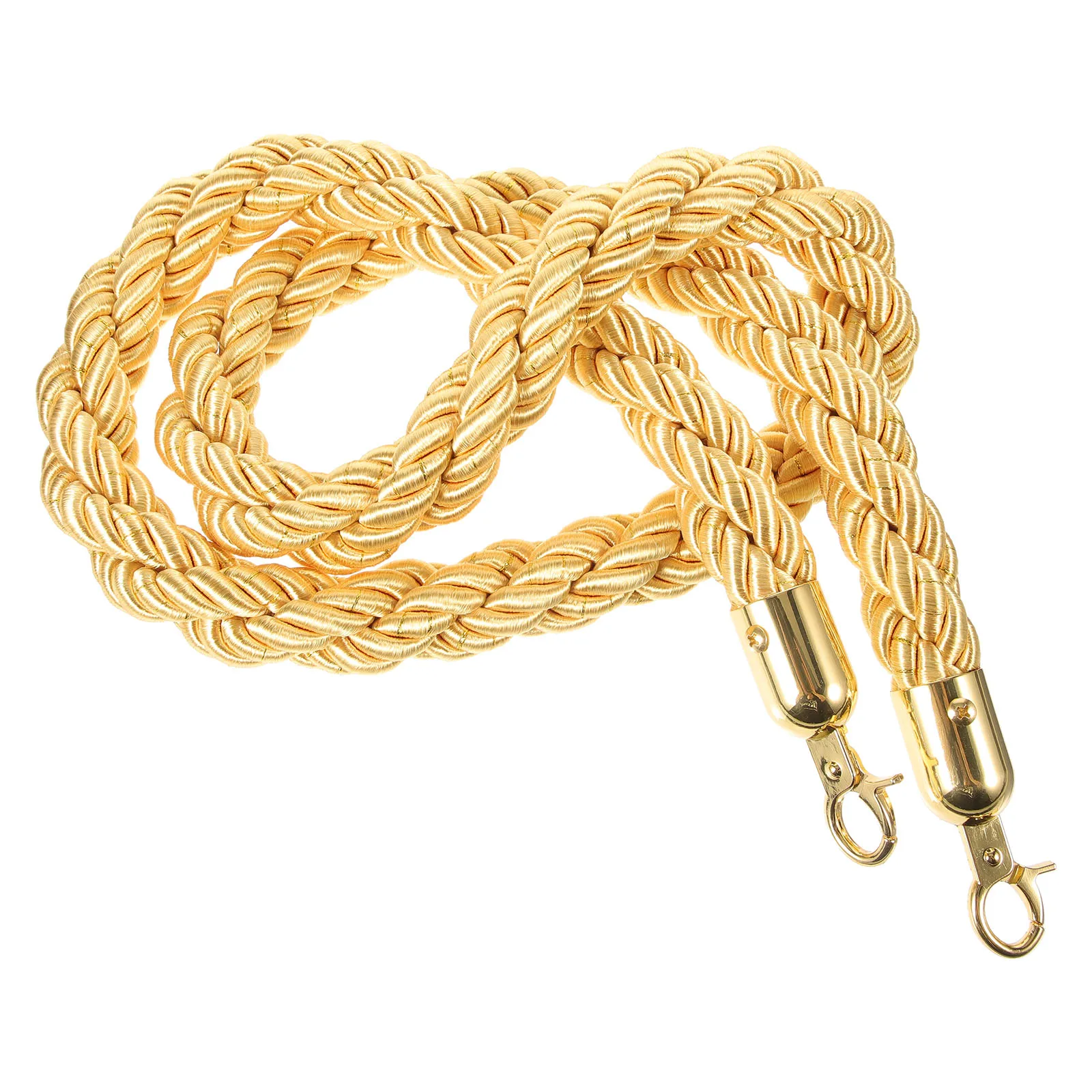 

1M Stainless Steel Isolation Stanchion Gold 1.5M Flax Rope Barrier Queue Control Hooks Crowd Management Durable Easy