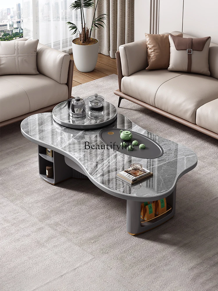 

Stone Plate Kung Fu Coffee Table Simple Modern Living Room Home Office Tea Brewing Table Integrated