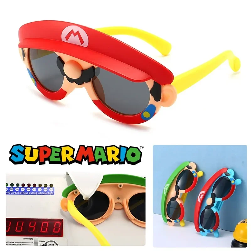 Super Mario Bros Kids Sunglasses Anime Party Toys Beach Anti-UV Glasses Children Boys Girls Funny Props Luigi Cartoon Decoration