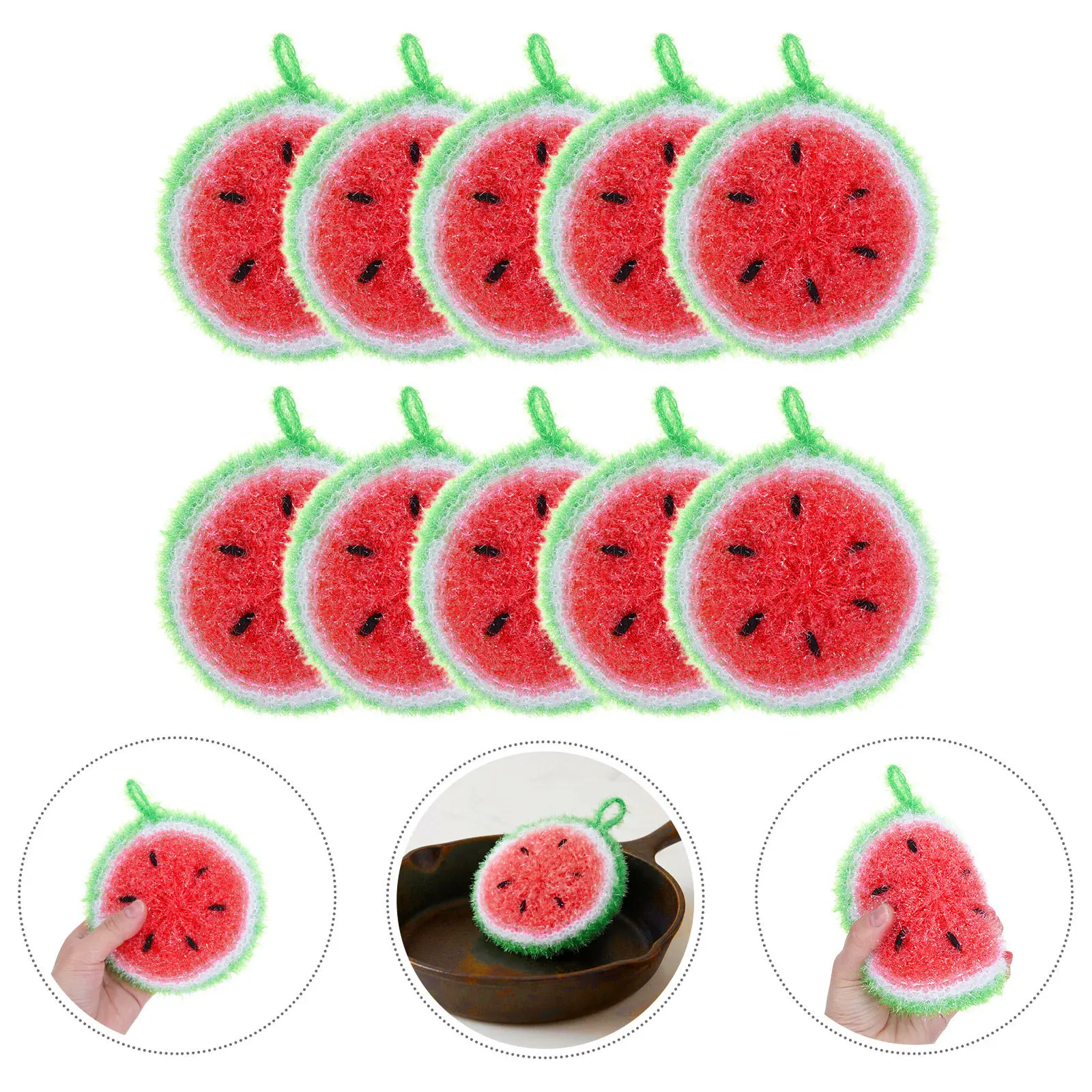 10Pcs Fruit Pattern Dish Scrubber Non Scratch Kitchen Cleaning Sponge Soft Reusable Household Dish Washing Scrubber for Cookware