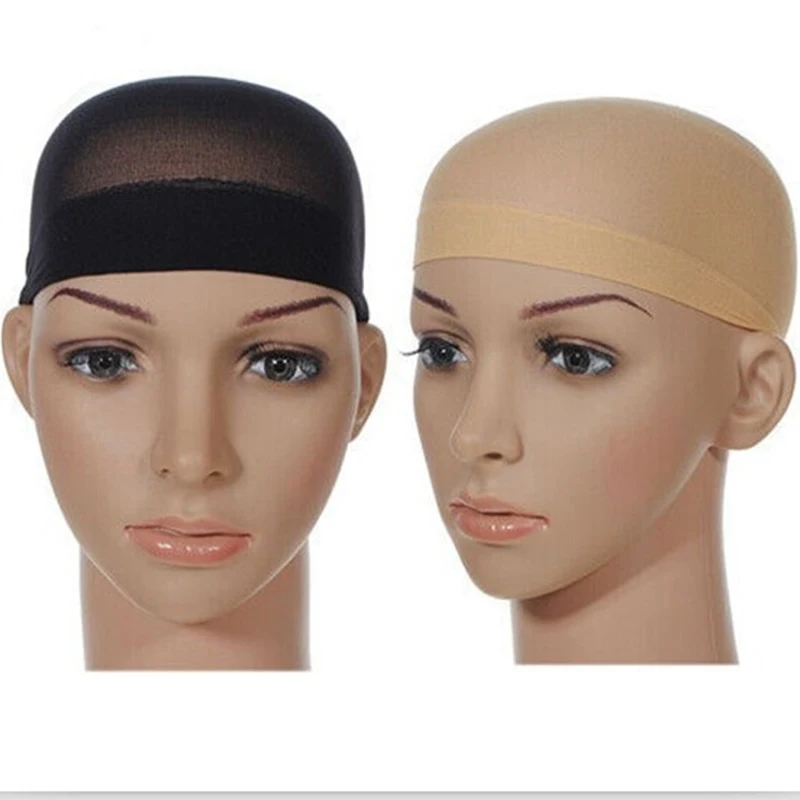 Deluxe Wig Cap Hair Net For Weave 2 Pieces/Pack Hair Wig Nets Stretch Mesh Wig Cap For Making Wigs Free Size(Skin tone)