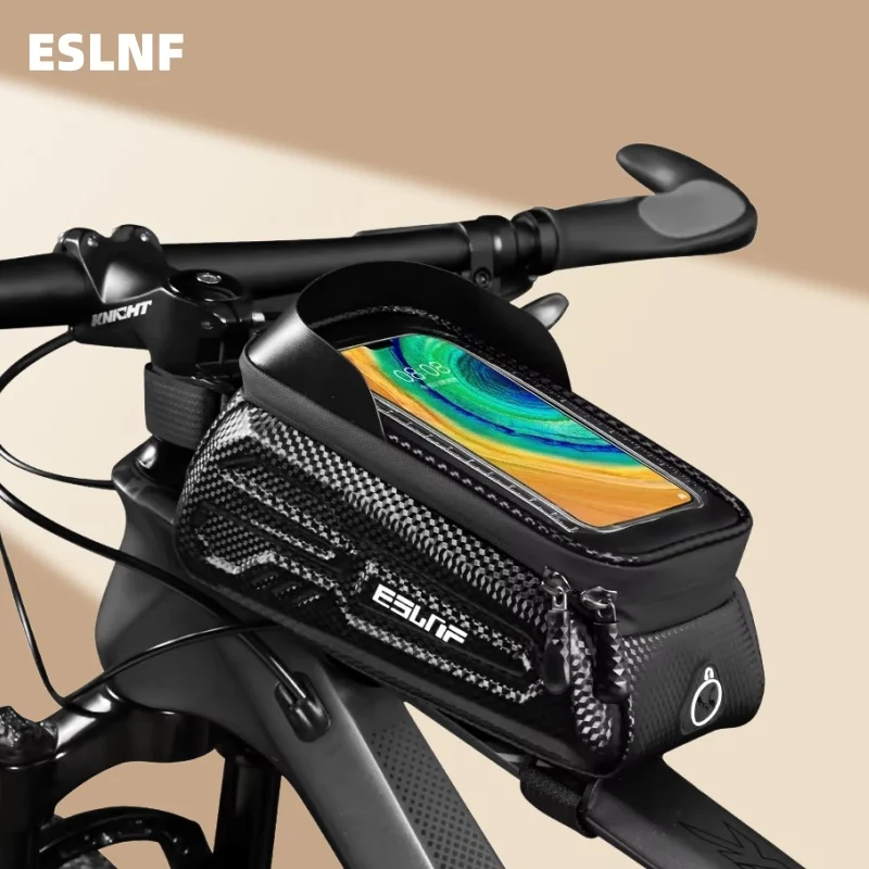 ESLNF EVA Bicycle Bag Large Capacity Bike Top Tube Bag Phone Bag (Support 8-inch phones) for Mountain/Road Bikes