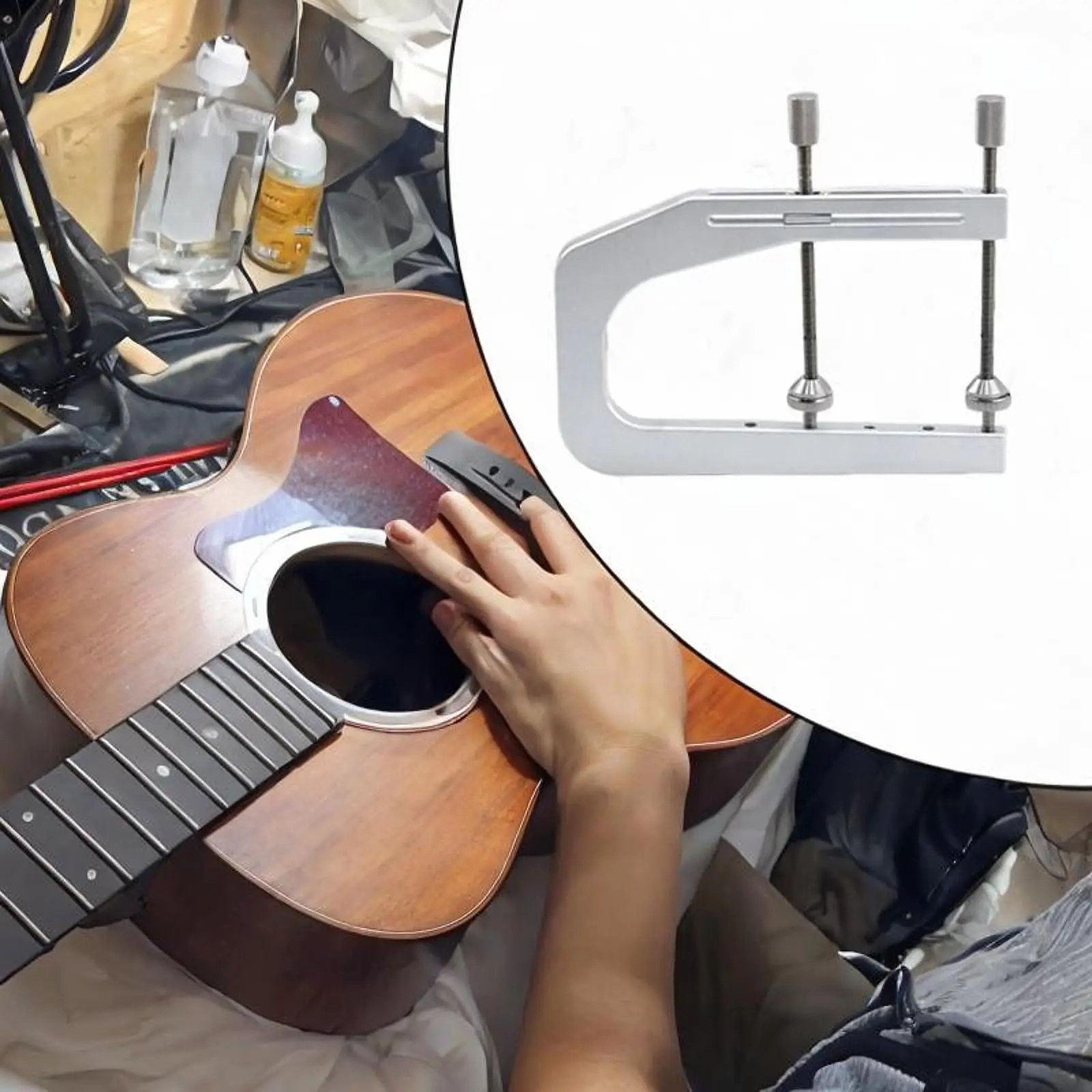 

Guitar Bridges Clamp 5 Hole Easy to Use Acoustic Accessory Bridge Caul Clamp