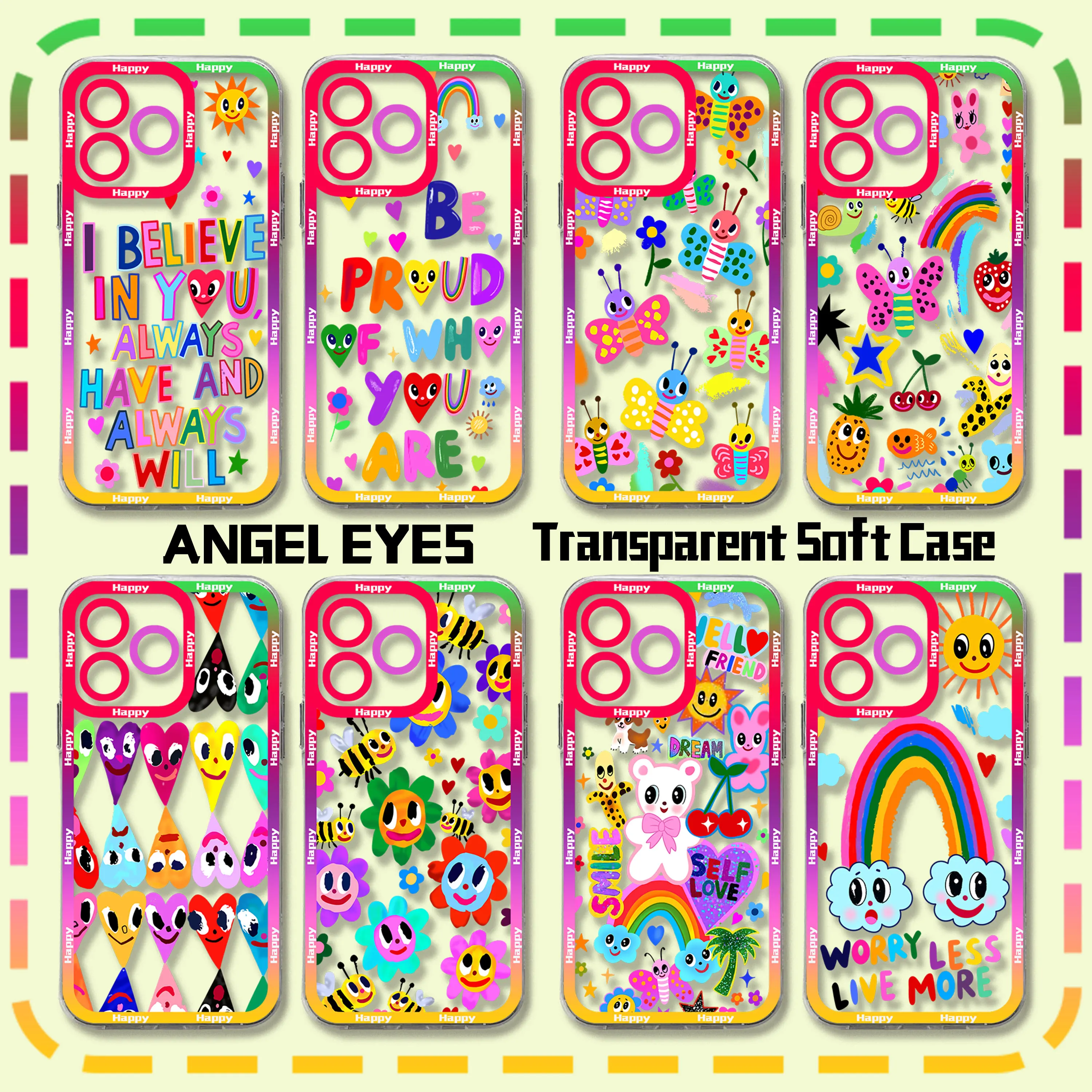 Text Quotes Bee Phone Case For iPhone 15 14 13 12 Mini 11 Pro Max X XR XS 7 8 SE Plus Transparent Cover