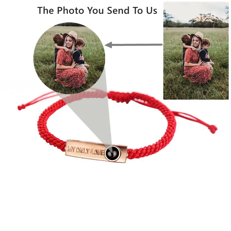S925 Silver Custom Photo Bracelet Personalized Projection Photo Bracelets for Women Lover Couple Family Jewelry Girl Friend Gift