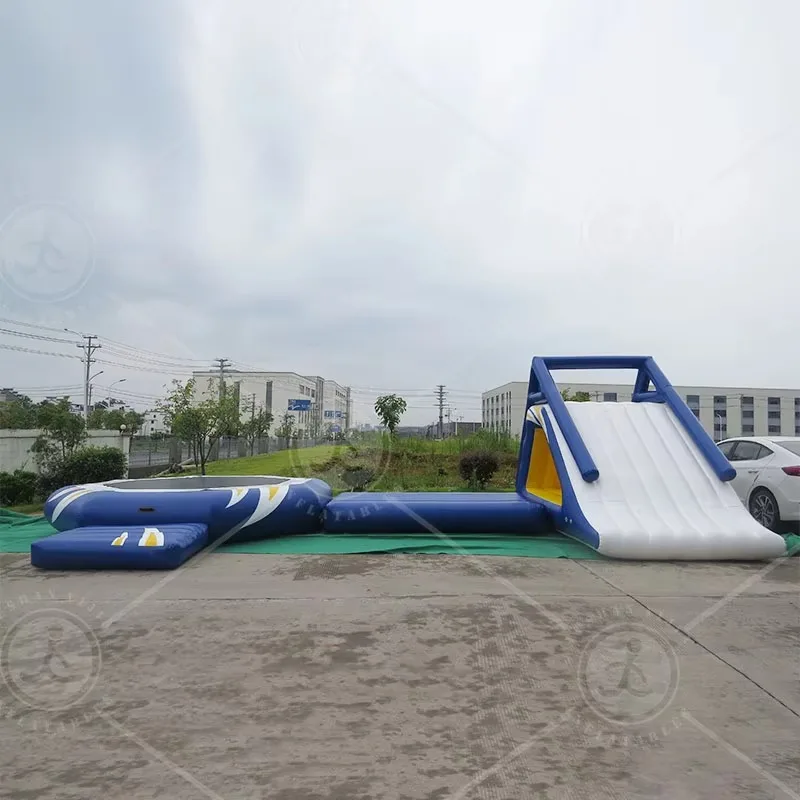 Outdoor  Adult or Kids Water Game Park River Inflatable Floating Island Recreation Facilities