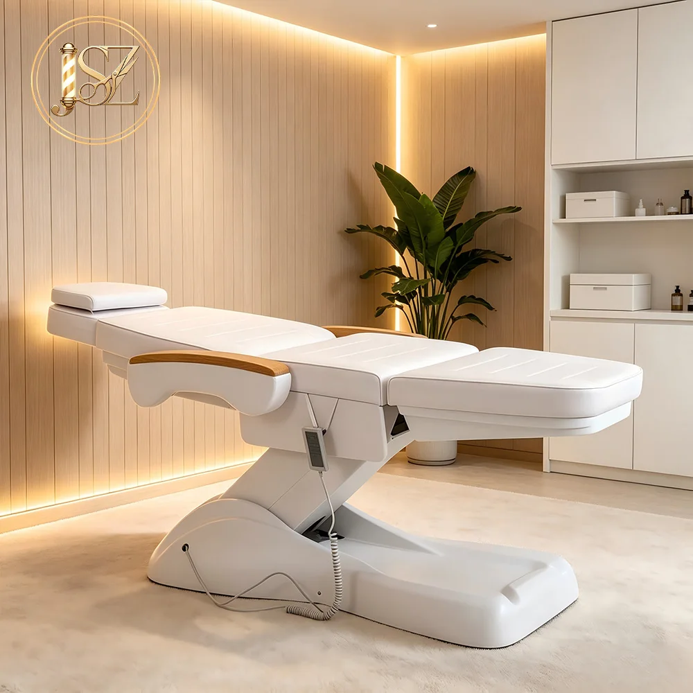 Tempat Tidur Estetika Elektrik 3 Motor Multifungsi untuk Salon Kecantikan, Pijat Wajah, dan Perawatan Tato