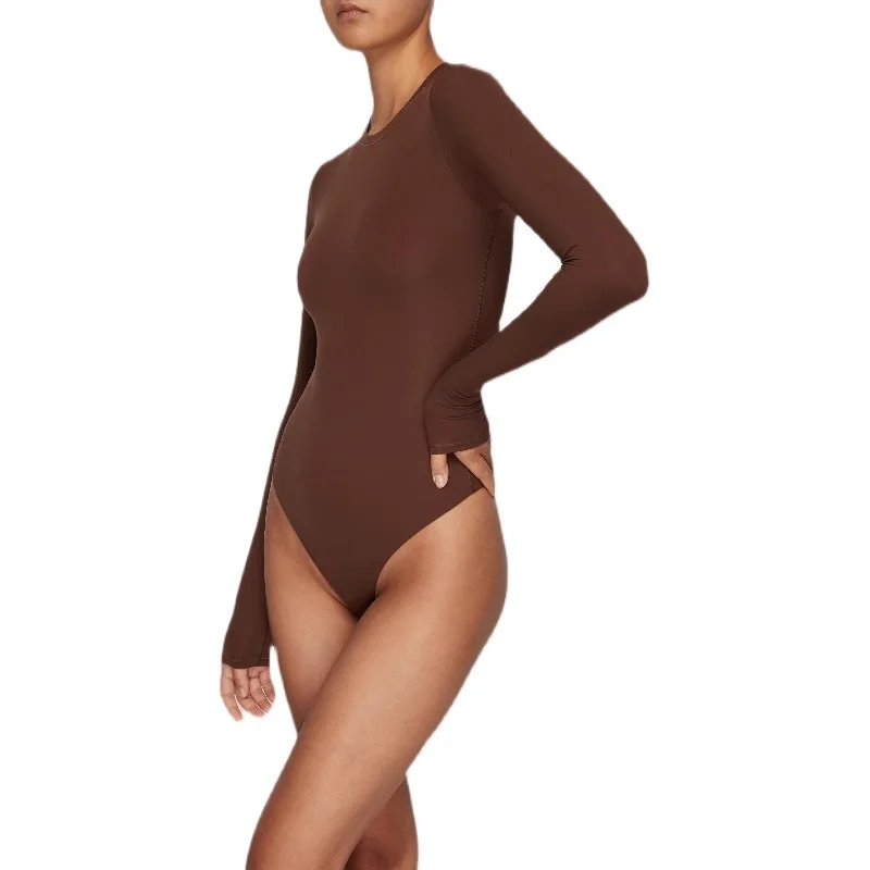 Kardaian Jennie Long Sve Onesie Cotton Base Layer irt Women's Inner Wear Slimming Top Bamboo Fiber Winter Collection