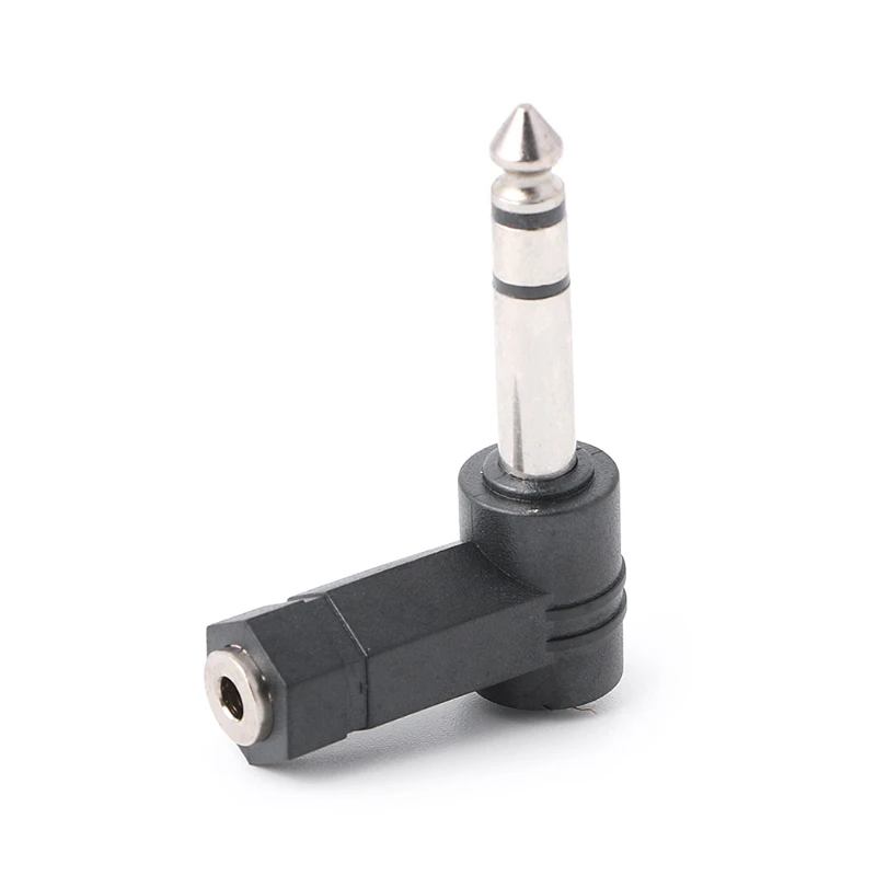 3.5mm Female Jack to 6.35mm Male Jack Right Angled Plug Headphone o Adapter