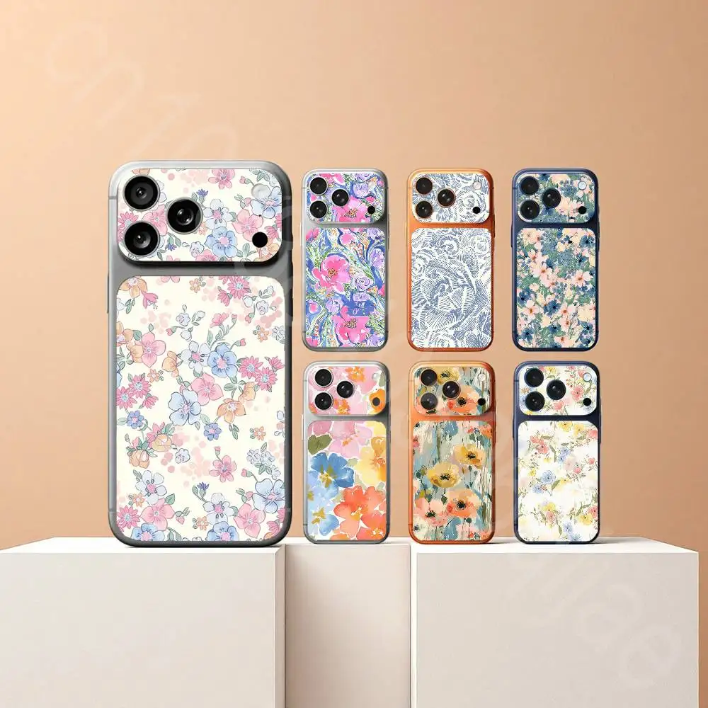 Flores - Funda Protectora Trasera Completa para iPhone 17 Pro o 17 Pro Max, Adhesivo Decorativo Colorido para la Parte Posterior
