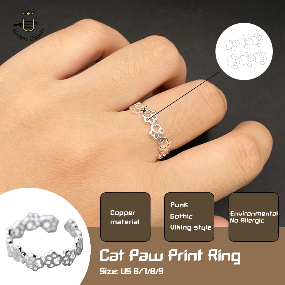 

Adorable Cat Paw Print Ring Dainty & Stylish Jewelry for Women Cute Kitty Claw Design Trendy & Minimalist Fashion Accessories