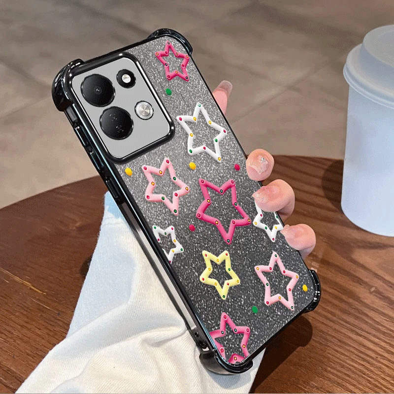 Glitter Plating Cover For Xiaomi Redmi 17 5G 4G Case TPU Four-corner Shockproof Loving Heart Pattern Fundas view 5
