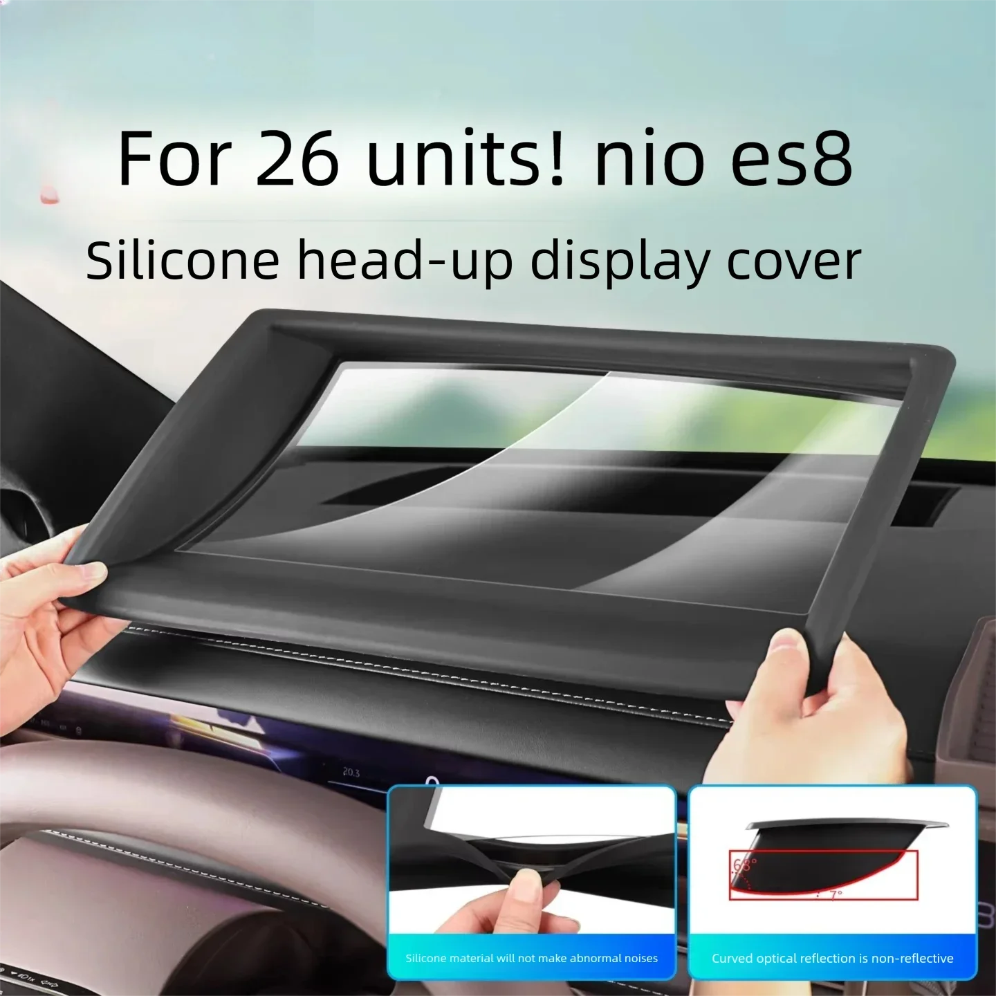 

For 2026 NIO ES8 Silicone HUD Protector Cover Head Up Display Shield Interior Accessories