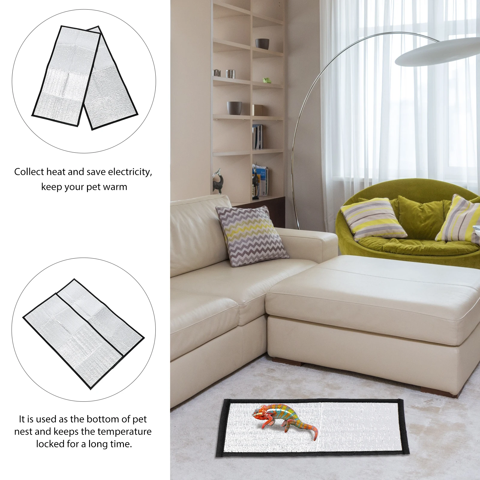 

2 Pcs Heating Mat Pad Reptile Glass for Small Animals Pads Heater Warming Reptiles