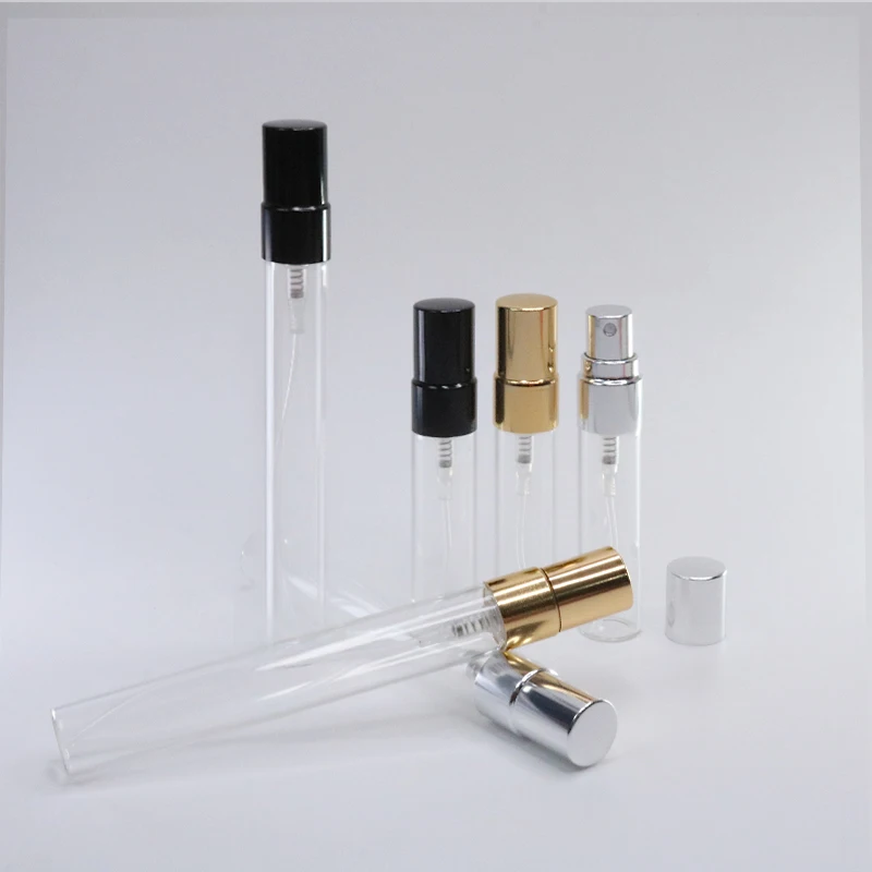 100pcs 5ml/10ml Mini Compact Clear Glass Refillable Nebulizer Spray Travel Perfume Bottle Portable Cosmetic Tool