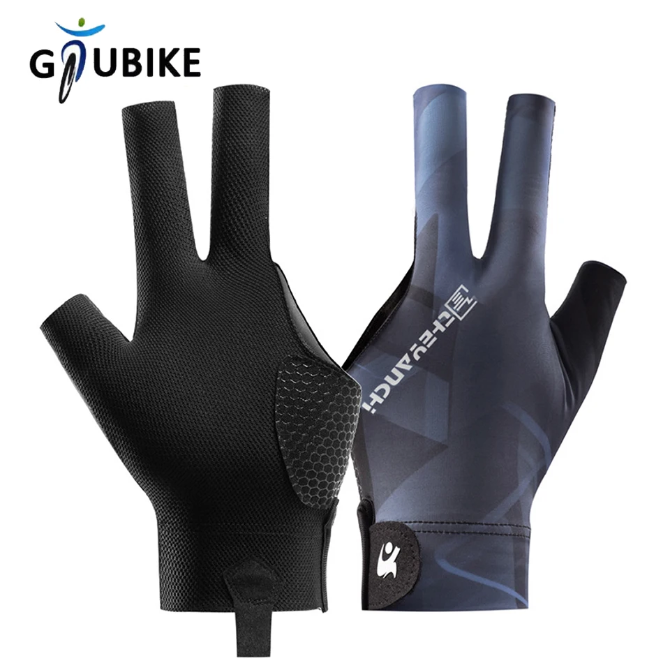 GTUBIKE Billiard Left Hand Glove Three Fingers Light Breathable Open Fingers Non-slip Snooker Sports Single Glove For Men Women