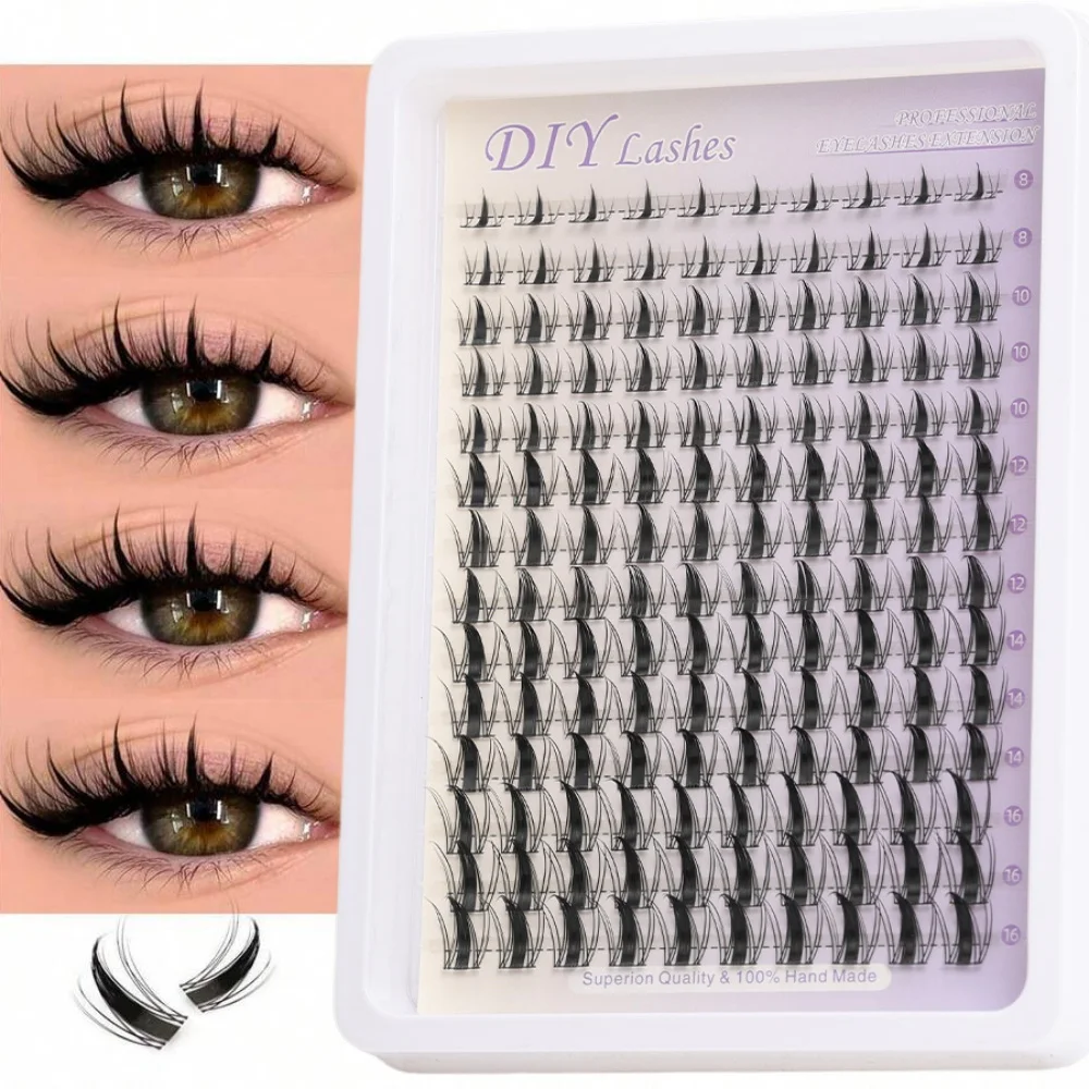 1 Box mit 140 Wimpernverlängerungssets 8-18mm Comic-Style Wimperngruppe C Roll - Breite DIY-Wimpernverlängerung für Anime-Zeichnungen – Detail 2