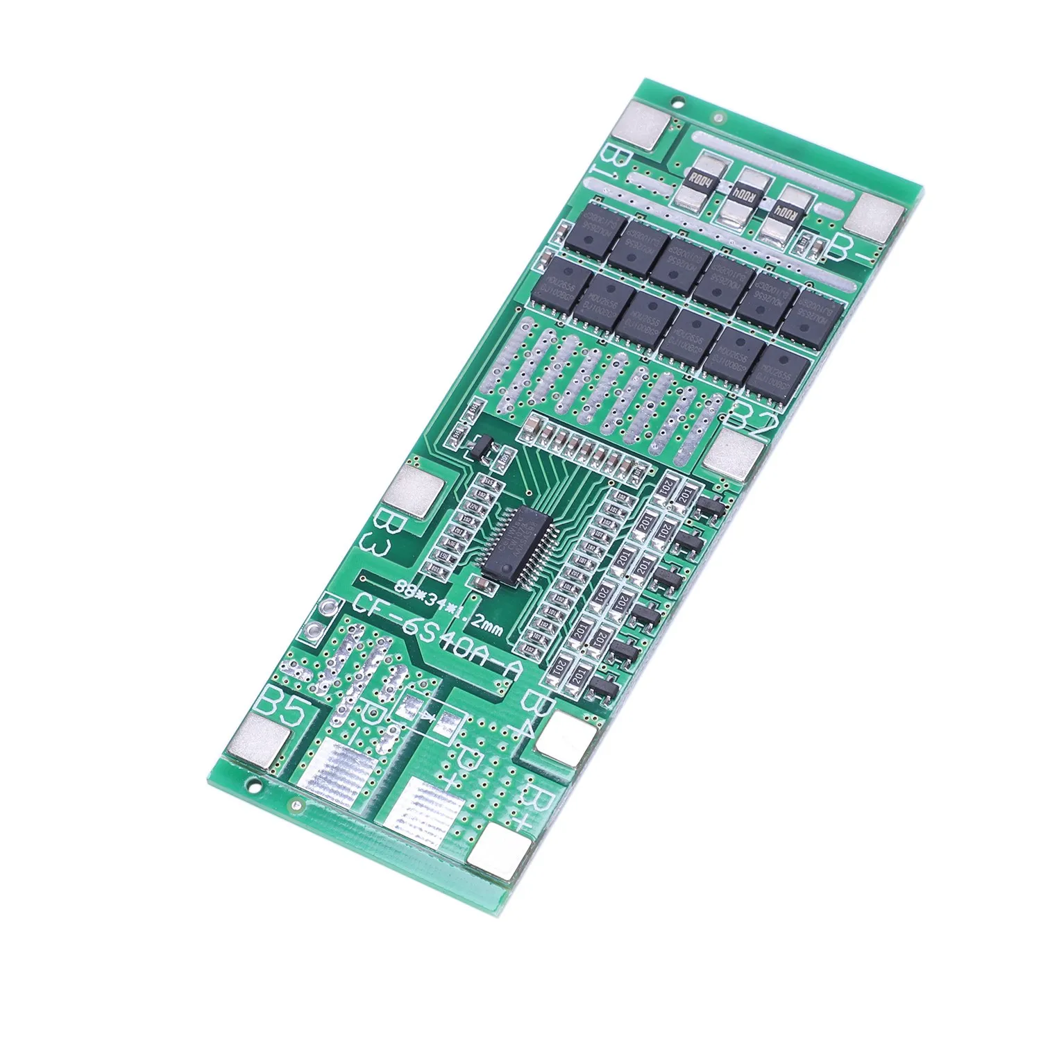 24V 6S 40A 18650 Batteria al litio agli ioni di litio Proteggi scheda Illuminazione solare Bms Pcb con equilibrio per scooter Ebike